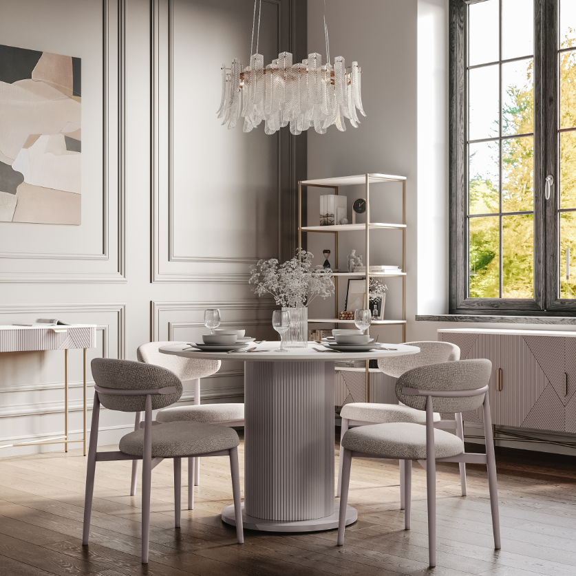 Oakwood Amiri Round Dining Table Set