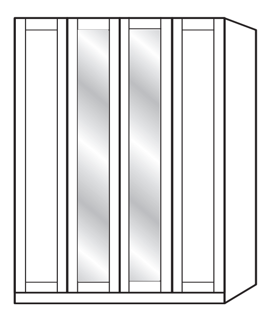 Oakwood Wiemann Linate Hinged Door Mirrored Wardrobe with Cornice