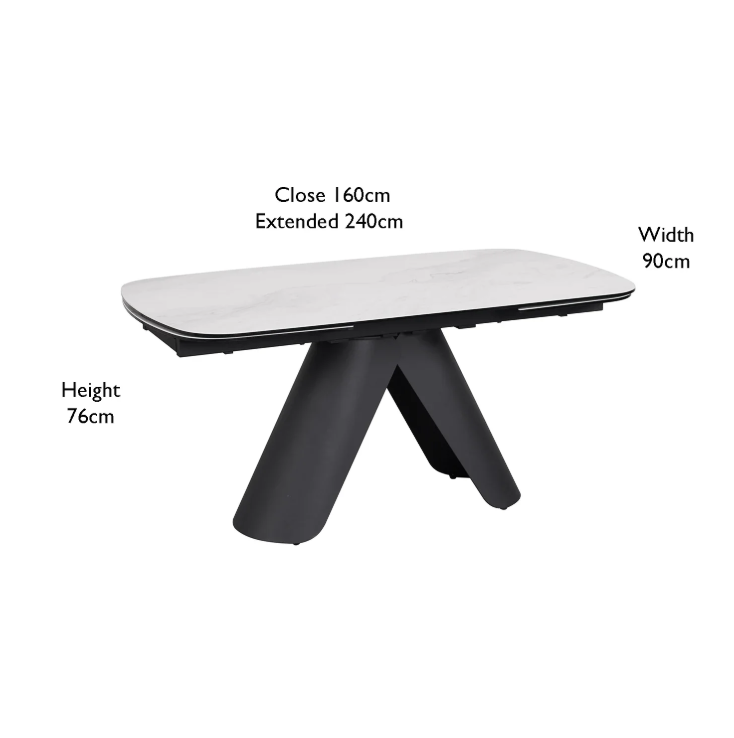 Oakwood Pearl Ext Ceramic Dining Table