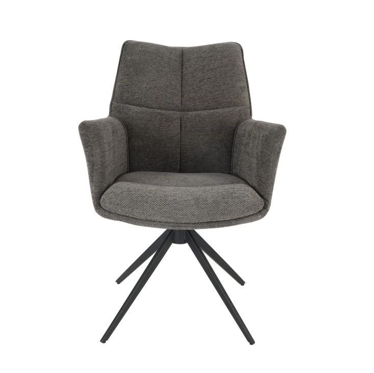 Oakwood Pearl Ext Dining Table with Perla Carver Swivel Chairs