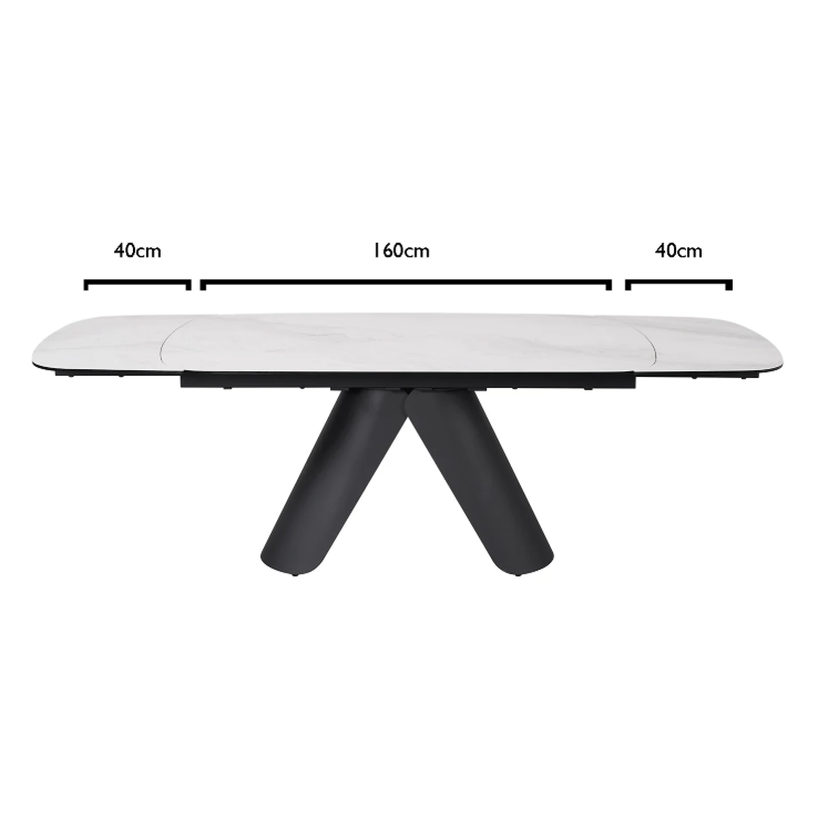 Oakwood Pearl Ext Ceramic Dining Table