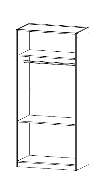Oakwood Rauch Alvor 2 Door White Combi Wardrobe