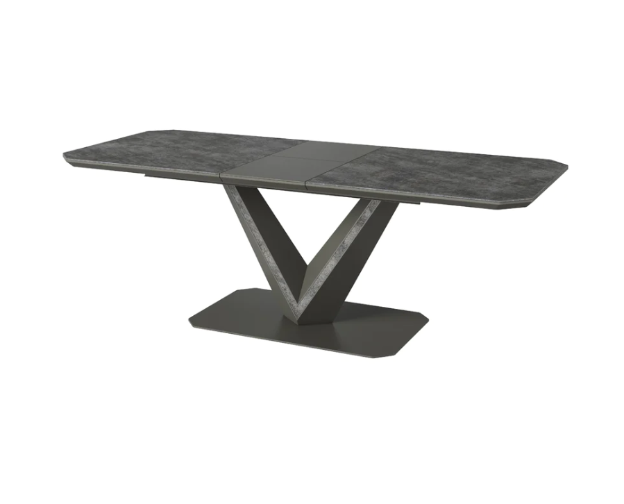 Oakwood Aurelian Ceramic Extending Dining Table In Grey - 180-220cm