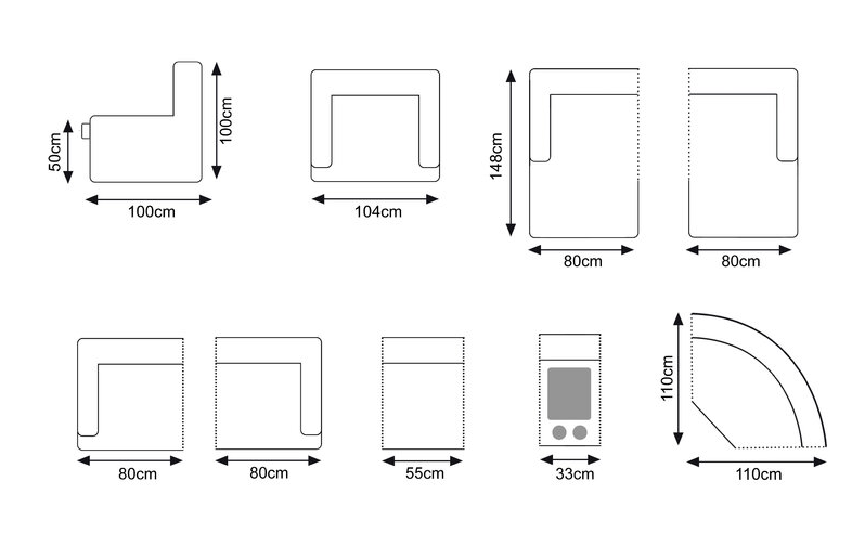 Oakwood Mybach Grey Fabric Modular - Create Your Own