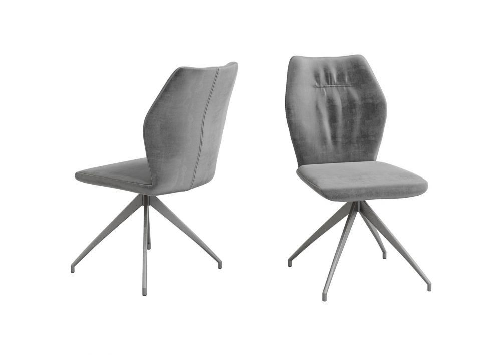 Oakwood Zanetti Matt Grey Glass Extending Dining Table With Cavello Dining Chairs