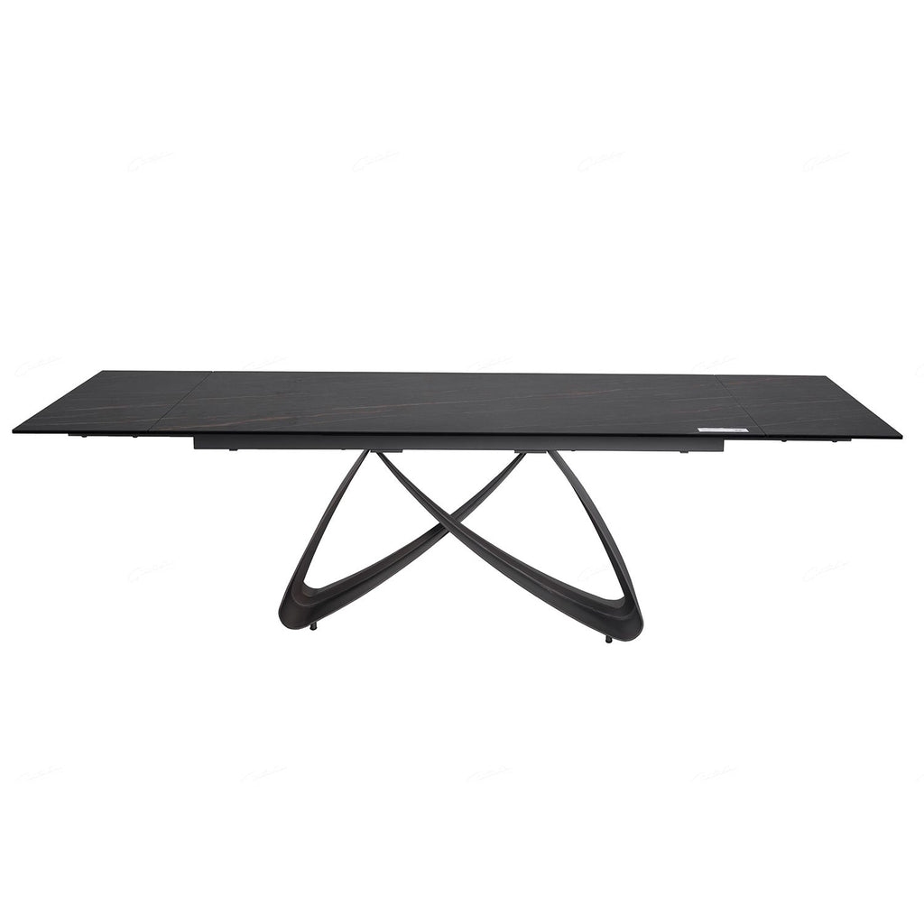 Oakwood Serpenti Black & Gold Ceramic Extending Dining Table