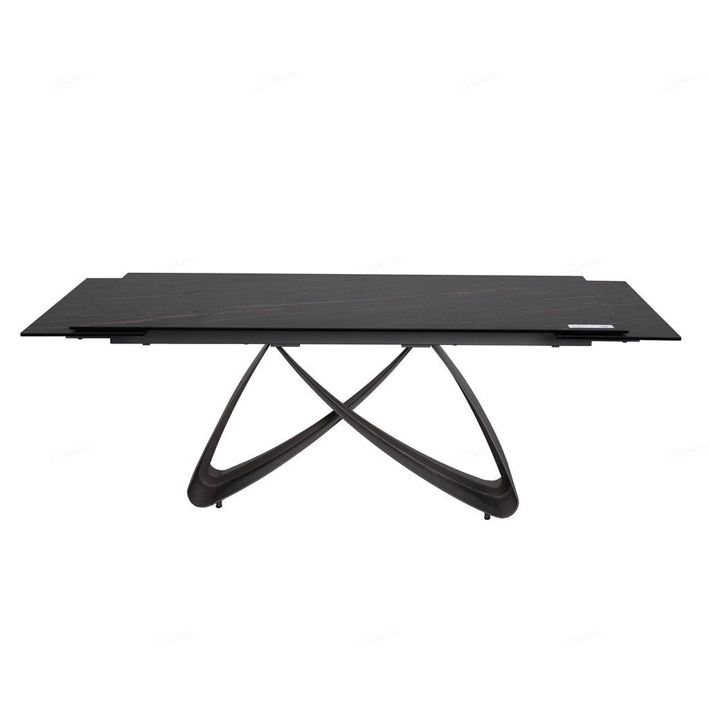 Oakwood Serpenti Black & Gold Ceramic Extending Dining Table