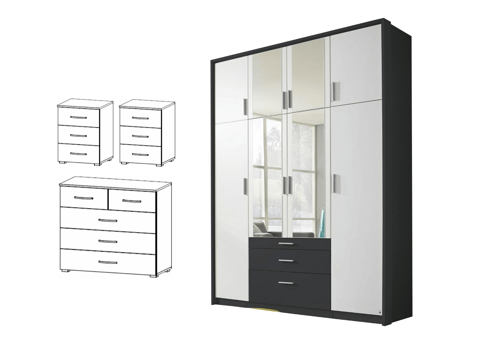 Oakwood Hildesheim - Extra 4 Piece Bedroom Furniture Set