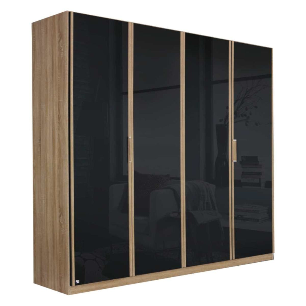 Oakwood Rauch Essensa Door Basalt Glass & Sonoma Oak Hinged Wardrobe
