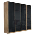 Oakwood Rauch Essensa Door Basalt Glass & Sonoma Oak Hinged Wardrobe