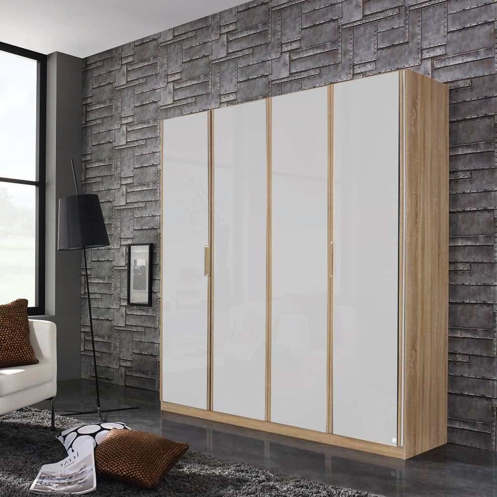 Oakwood Rauch Essensa Door Basalt Glass & Sonoma Oak Hinged Wardrobe