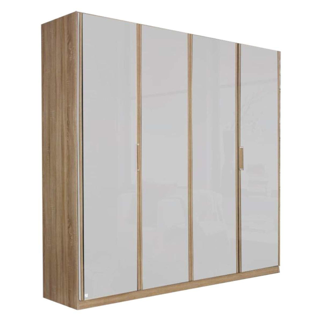 Oakwood Rauch Essensa Door Basalt Glass & Sonoma Oak Hinged Wardrobe
