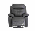 Oakwood Chicago Charcoal Leather Electric Recliner Arm Chair