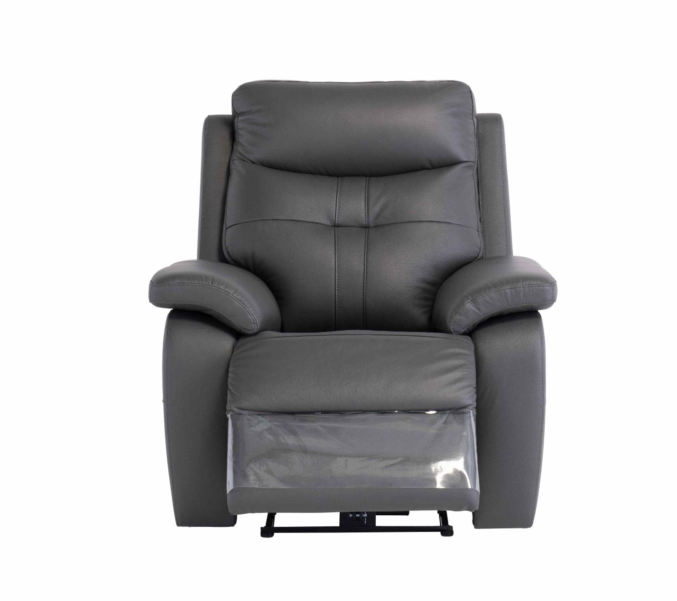 Oakwood Chicago Charcoal Leather Electric Recliner Arm Chair