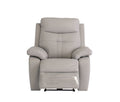 Oakwood Chicago Light Grey Leather Electric Recliner Arm Chair