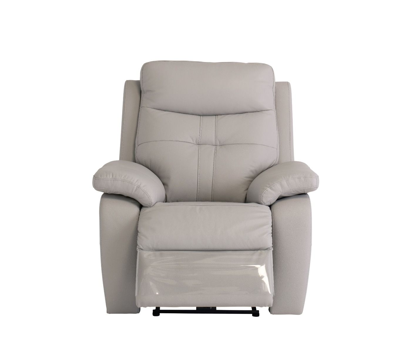 Oakwood Chicago Light Grey Leather Electric Recliner Arm Chair