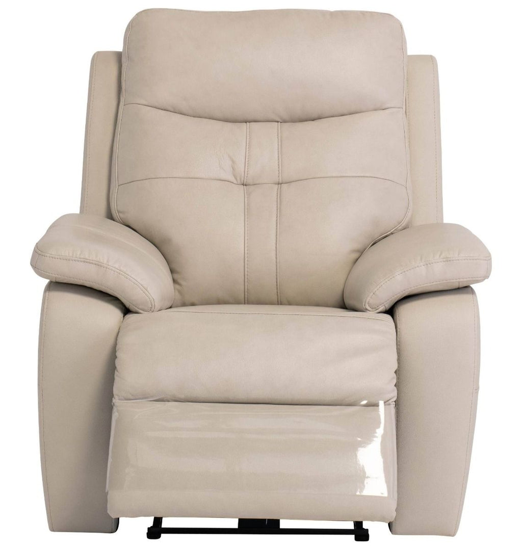 Oakwood Chicago Light Stone Leather Electric Recliner Arm Chair