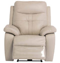 Oakwood Chicago Light Stone Leather Electric Recliner Arm Chair