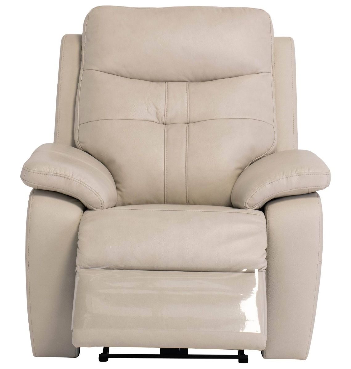 Oakwood Chicago Light Stone Leather Electric Recliner Arm Chair