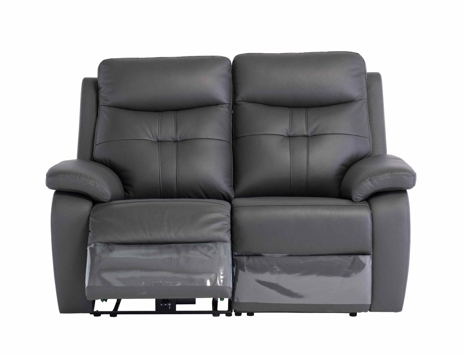Oakwood Chicago 2 Seater Charcoal Leather Power Recliner Sofa
