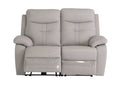 Oakwood Chicago 2 Seater Light Grey Leather Power Recliner Sofa