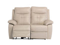 Oakwood Chicago 2 Seater Light Stone Leather Power Recliner Sofa