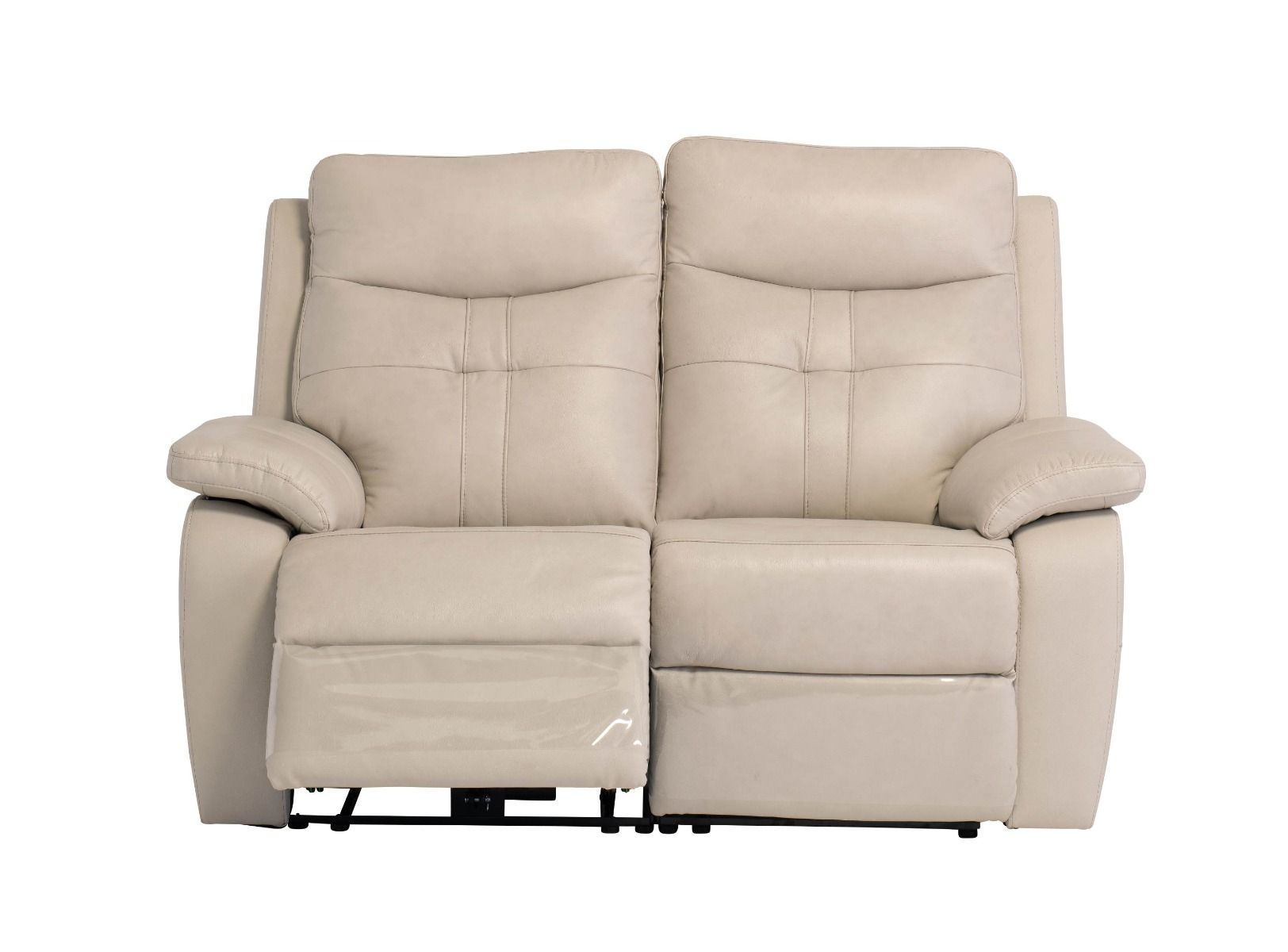 Oakwood Chicago 2 Seater Light Stone Leather Power Recliner Sofa