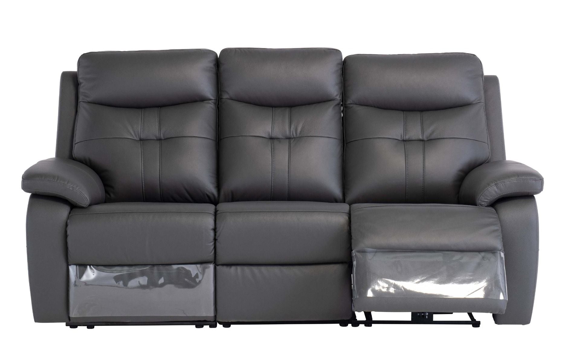 Oakwood Chicago 3 Seater Charcoal Leather Power Recliner Sofa