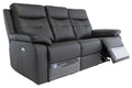 Oakwood Chicago 3 Seater Charcoal Leather Power Recliner Sofa