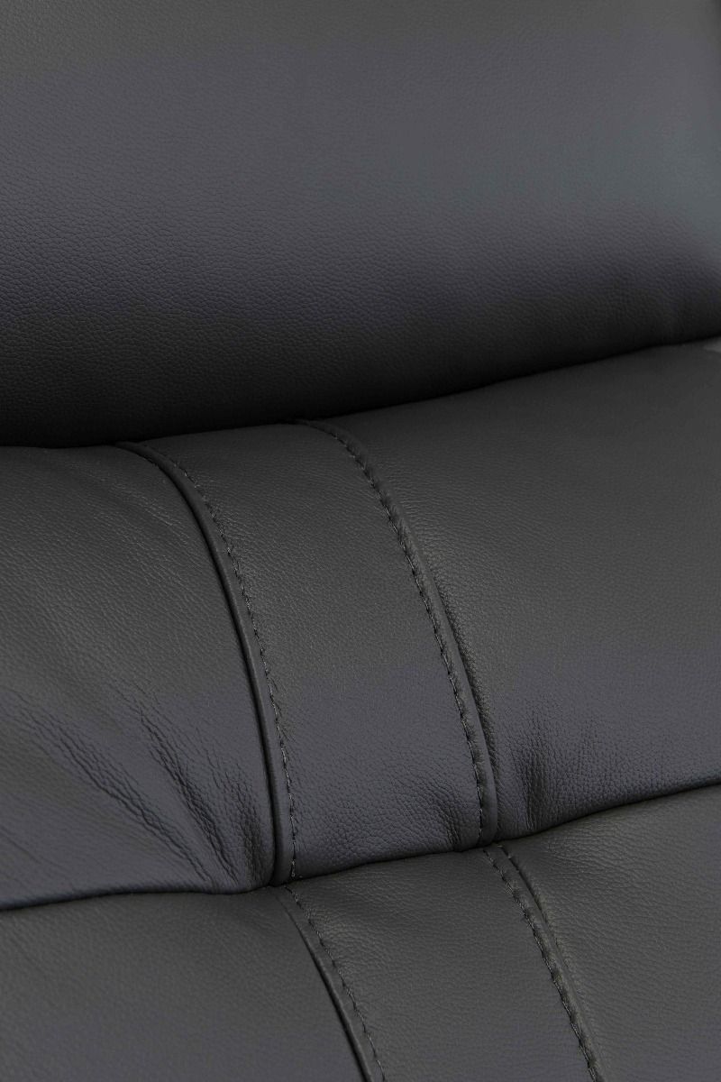 Oakwood Chicago 2 Seater Charcoal Leather Power Recliner Sofa