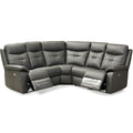 Oakwood Chicago 2 Corner 2 Charcoal Leather Power Recliner Sofa