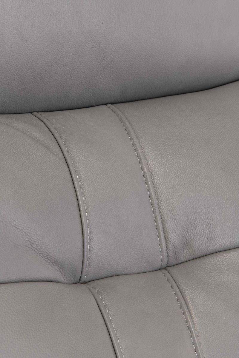 Oakwood Chicago 3 Seater Grey Leather Power Recliner Sofa