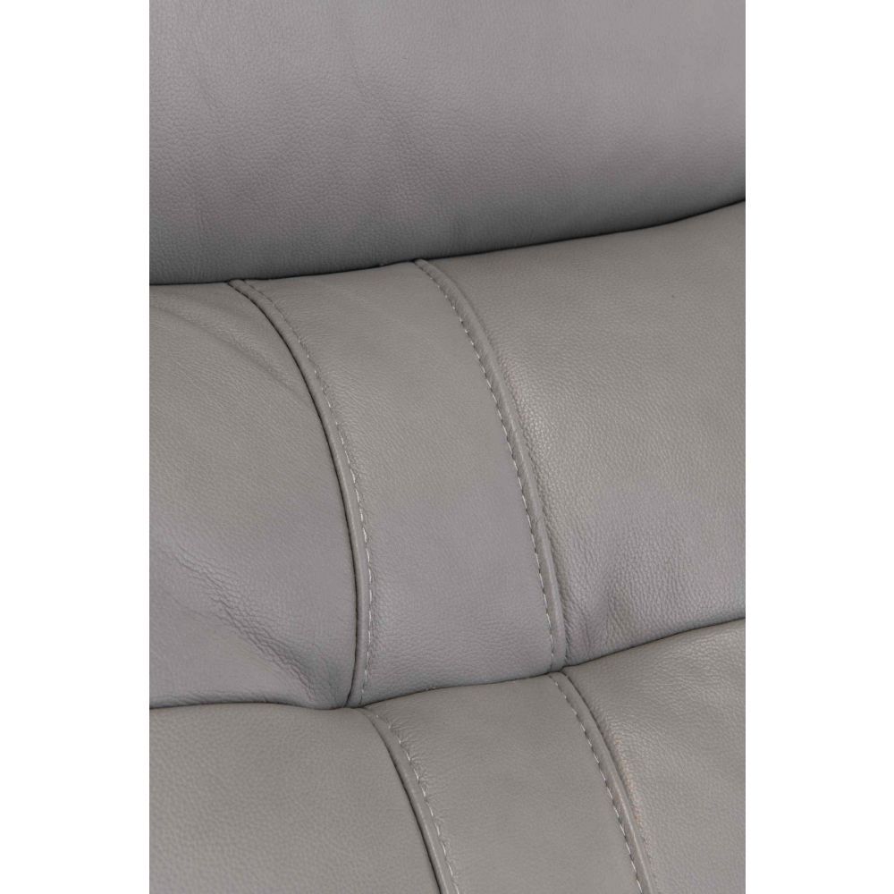 Oakwood Chicago Grey Leather Corner Power Recliner Sofa
