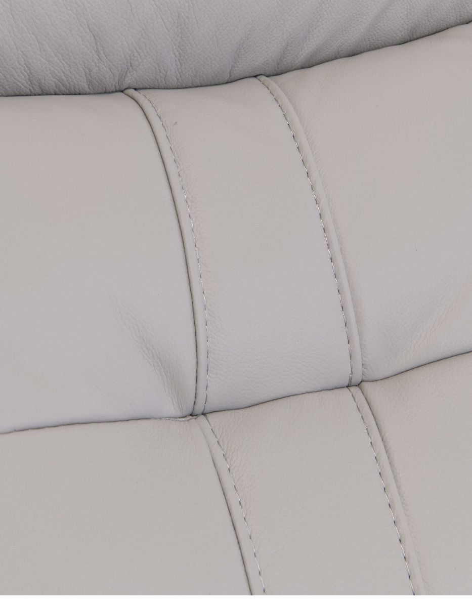 Oakwood Chicago Light Grey Leather Electric Recliner Arm Chair