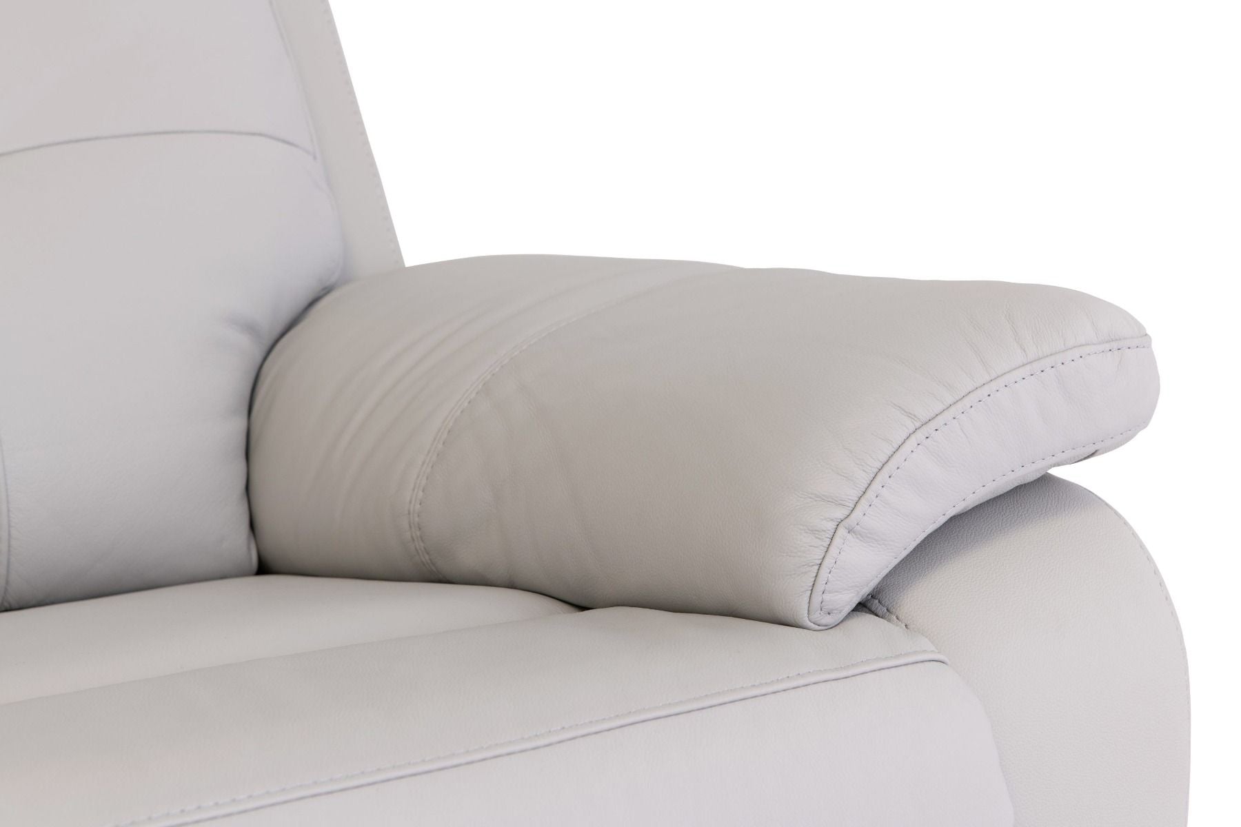 Oakwood Chicago 2 Seater Light Grey Leather Power Recliner Sofa