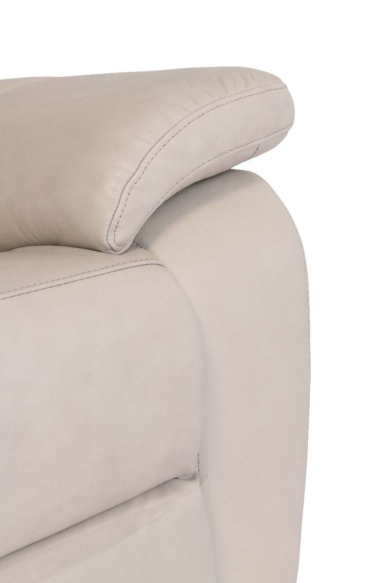 Oakwood Chicago Light Stone Leather Electric Recliner Arm Chair