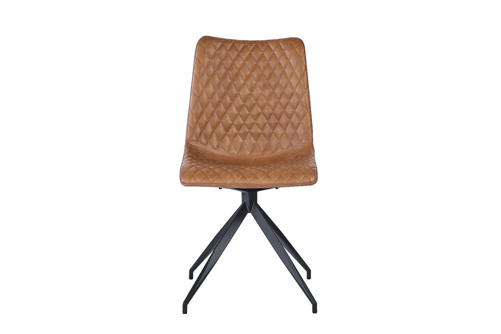 Oakwood Veridian PU Leather Dining Chair with Black Metal Legs