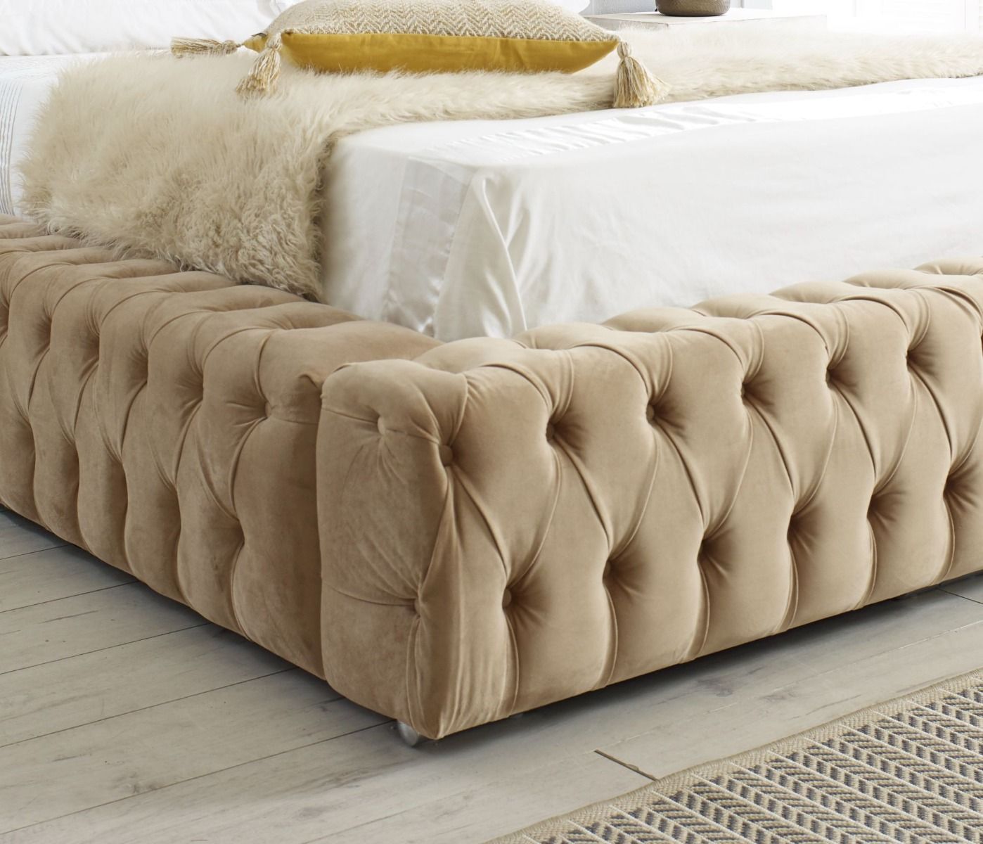 Oakwood Royal Stella Chesterfield Fabric Upholstered Bed Frame