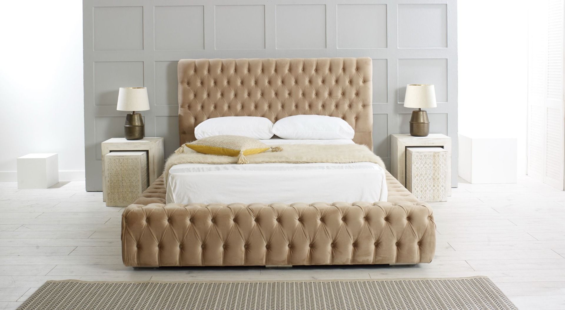 Oakwood Royal Stella Chesterfield Fabric Upholstered Bed Frame