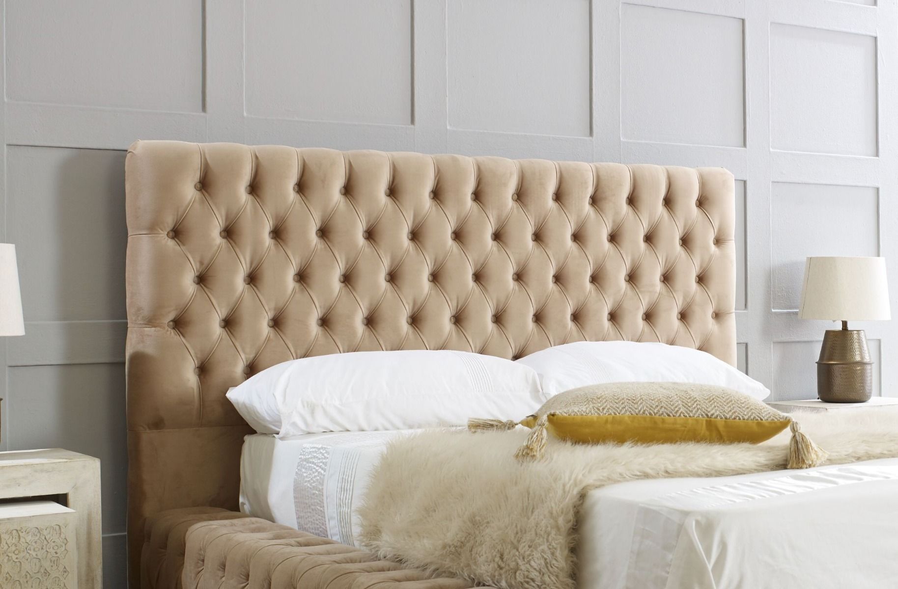 Oakwood Royal Stella Chesterfield Fabric Upholstered Bed Frame