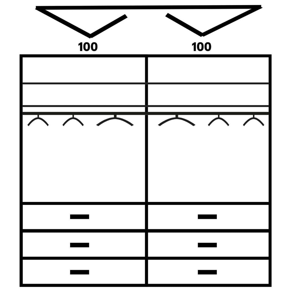 Oakwood Rauch Erimo Style3 White Glass Bi-folding doors Combi Wardrobe