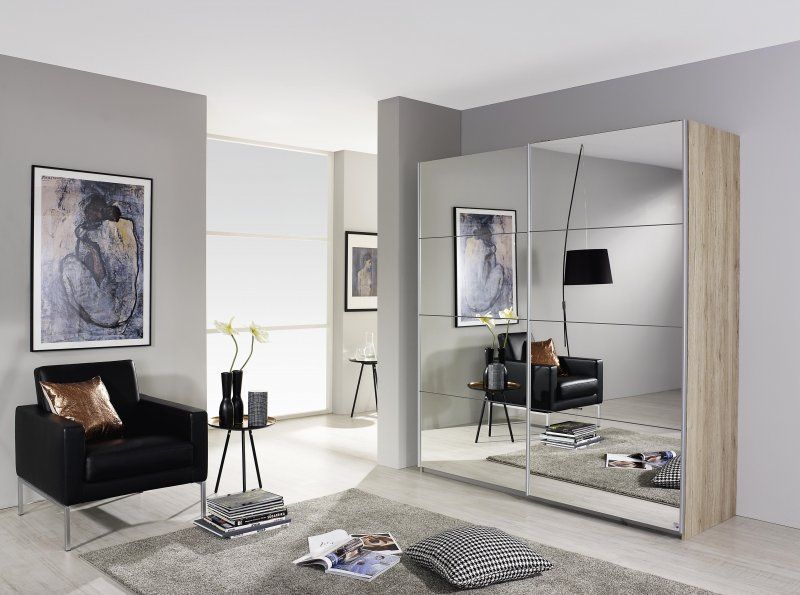 Oakwood Rauch Subito Full Mirror 2 Sliding Door Wardrobe