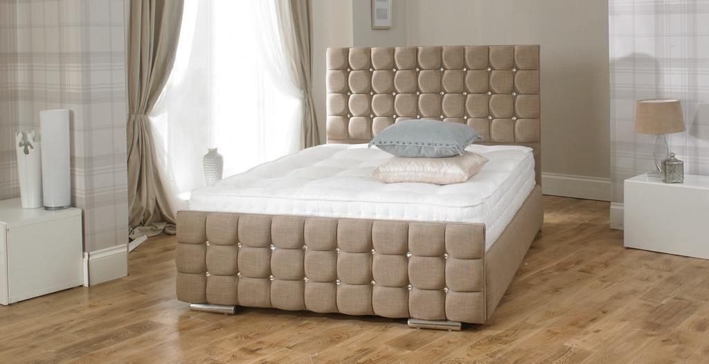 Oakwood Bergamo Upholstered Bed Frame With Mattress