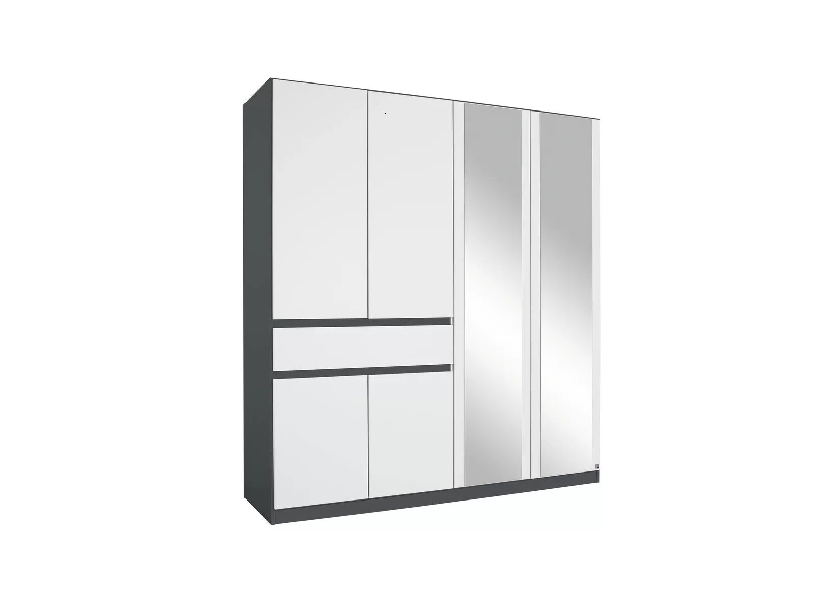 Oakwood RAUCH TUBINGEN White & Grey 4 Door Hinged wardrobe