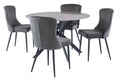 Oakwood Talia 1.2m Round Dining Table - Grey with Harley Velvet Dining Chairs - Graphite