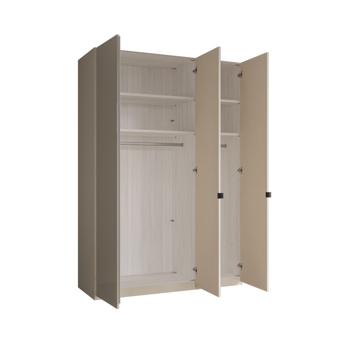 Oakwood Wiemann Dakar 2- Mirrored Hinged 3-Door Wardrobe With Cornice