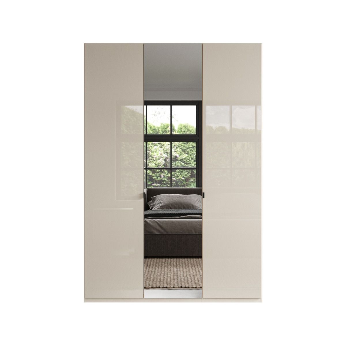 Oakwood Wiemann Tampa Champagne Glass 3 Door Hinged  Wardrobe