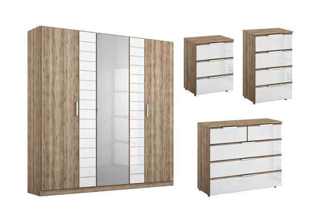 Oakwood Rauch Terano Hinged Door Combi Wardrobe