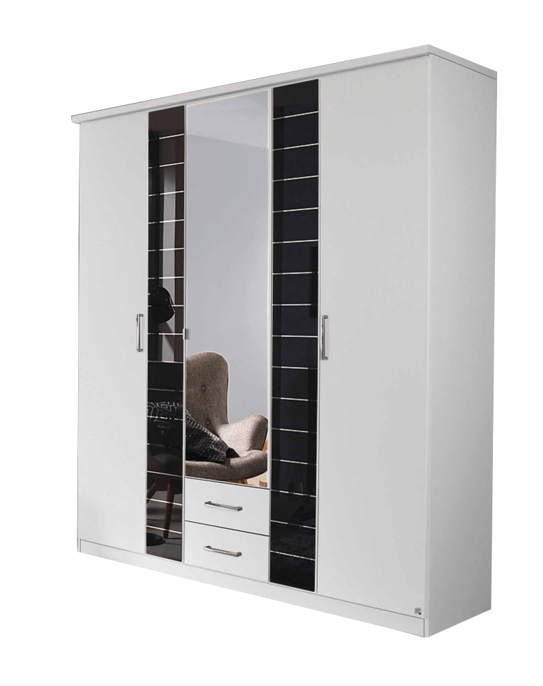 Oakwood Rauch Terano Wood and Glass Wardrobe