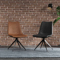 Oakwood Veridian PU Leather Dining Chair with Black Metal Legs